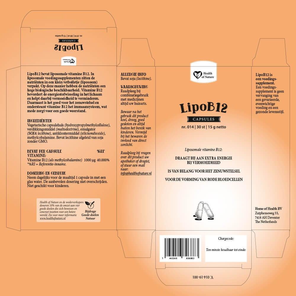 Verpakking designer Health Of Nature LipoB12 JeroenWebsitemarketing